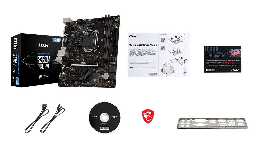 MSI B360M PRO-VD box content