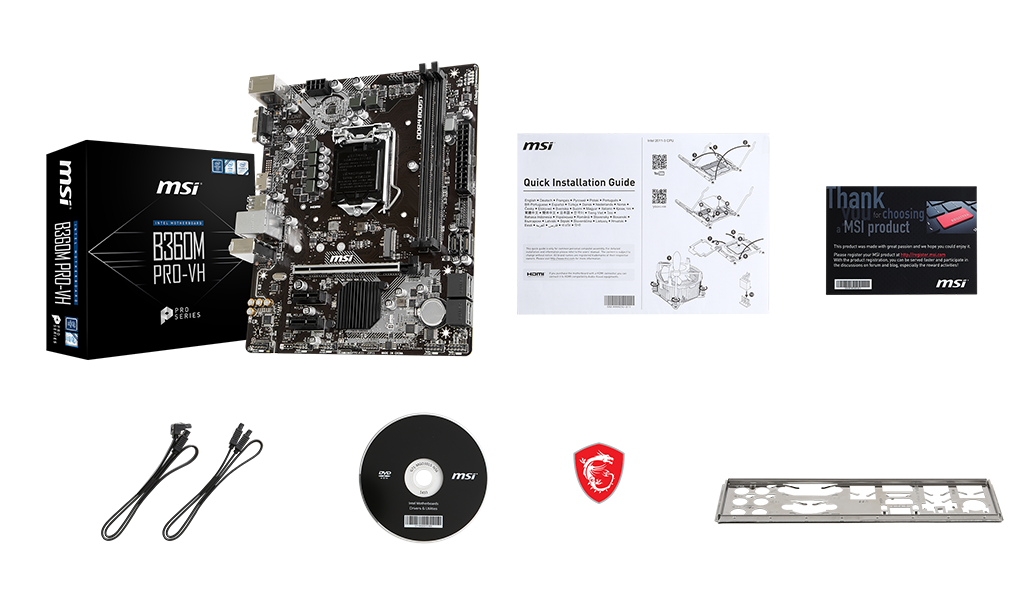 MSI B360M PRO-VH box content