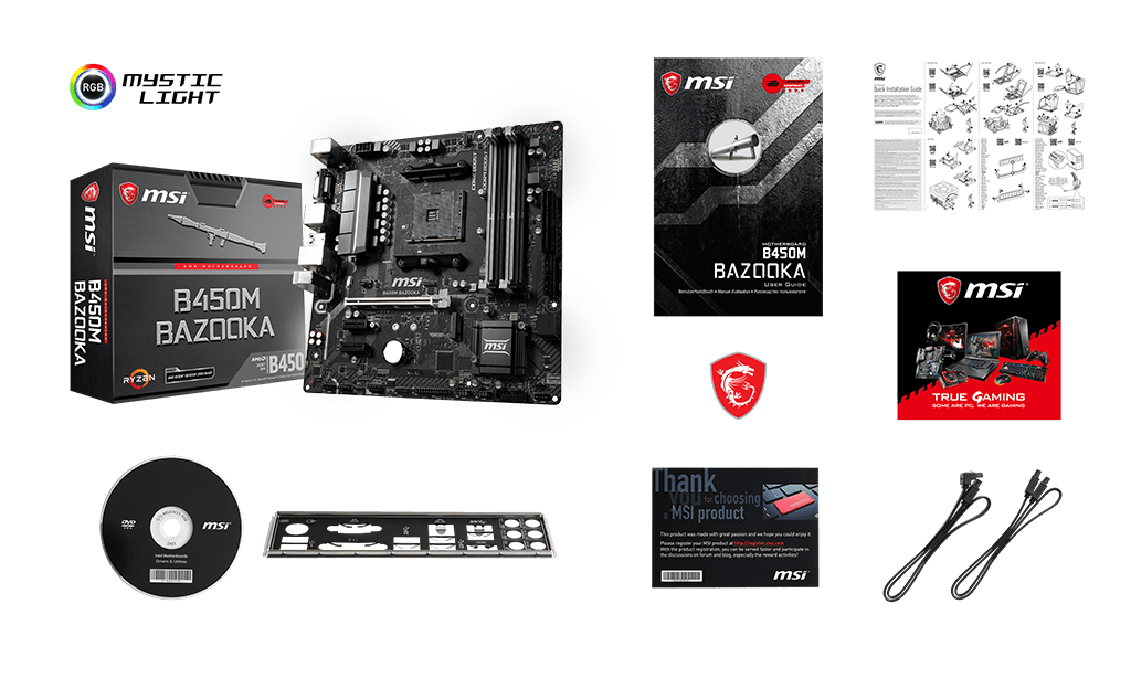 MSI B360M BAZOOKA box content