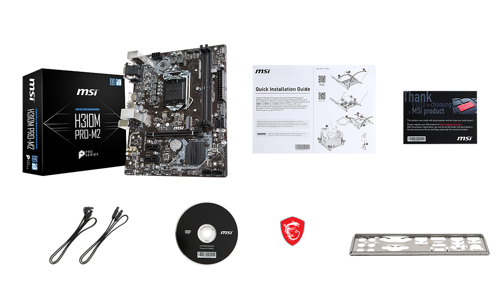 MSI H310M PRO-M2 box content