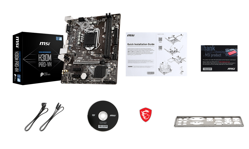MSI H310M PRO-VH box content