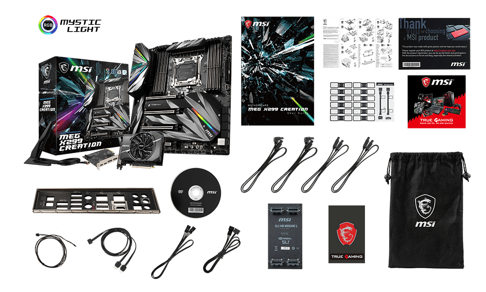 MSI MEG X299 CREATION box content